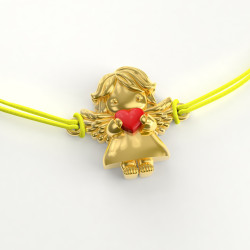 Angelska zapestnica - zlata s črno vrvico