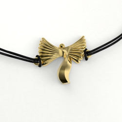 Angelska zapestnica - zlata s črno vrvico
